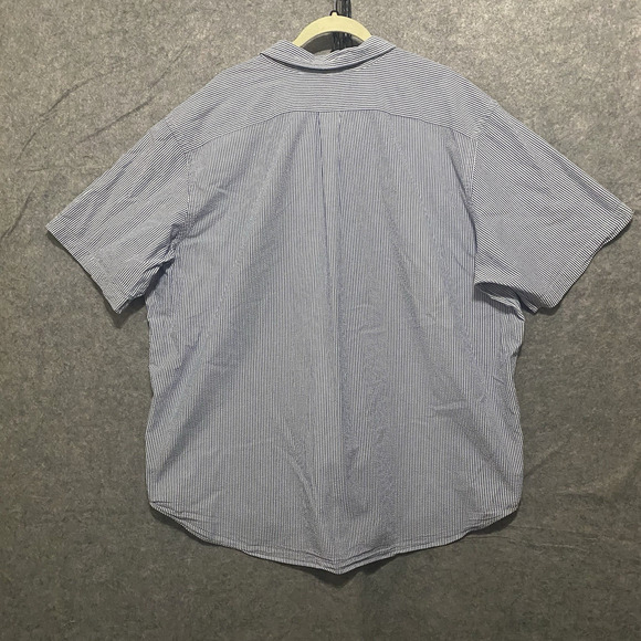 Ralph Lauren‎ Seersucker Button Down Shirt Mens 2XB Blue Striped Pony Logo - Picture 2 of 8